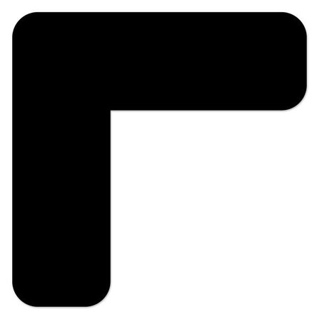 Ergomat DuraStripe Supreme 6inx6inx2in 90 degrees Angle Rounded Corners Black, 50PK DSV-CR6-BK-KIT